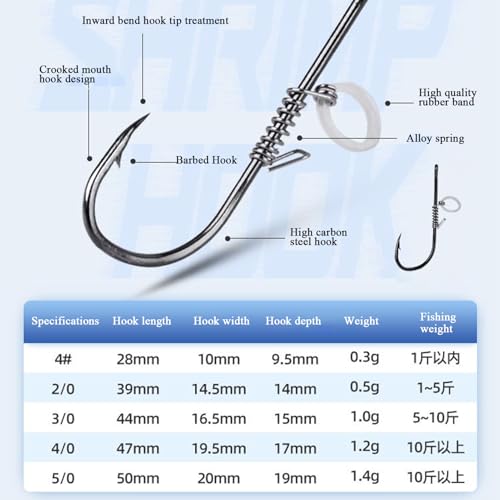 Ganchos de de água salgada, ganchos fixos de camarão | Ganchos de de baixo de água salgada | Equipam