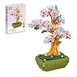 Cherry Blossom Building Set with Vase Compatible with Lego, 550PCS Flower Bouquet Building Sets for Adults，Centerpieces for Tables and Home Decor
