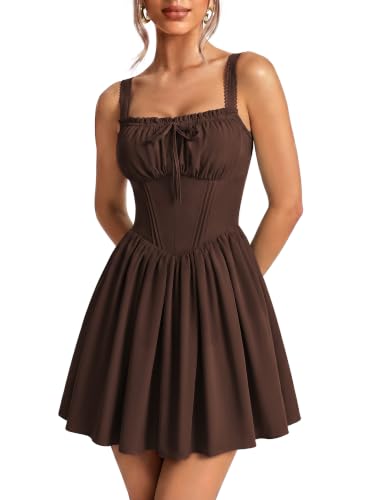 SCARLET DARKNESS Corset Mini Dress Adjustable Straps Sundress with Pockets - image 1