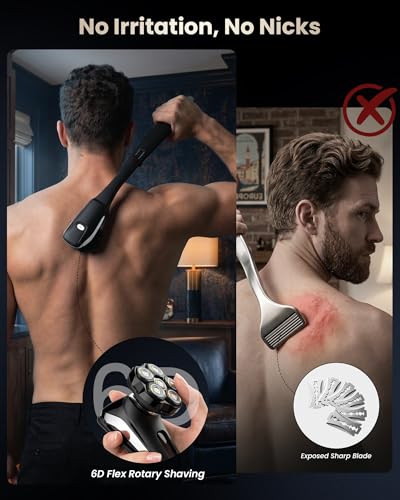 Afeitadoras de espalda impermeables con kit de aseo masculino 6D 4