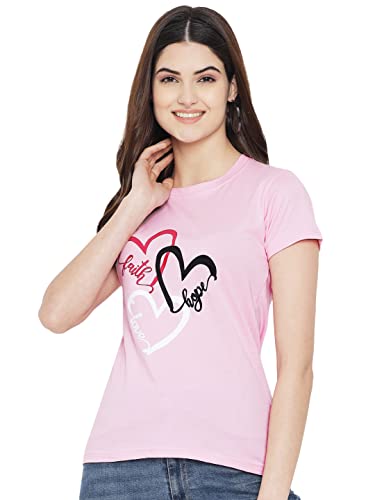 Image of Preneum Women's Cotton Regular Fit Graphic Stylish Printed Short Sleeves Casual T-Shirt |Trend & Styles