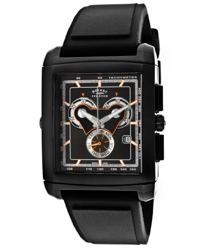 Rotary Men's Evolution TZ2 Chrono Black IP Case Reversible Dial Black Rubber