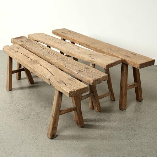 Image of Artissance 20 inch H Vintage Noodle Bench 5-5.5ft Long Weathered Natural (Size and Finish Vary)