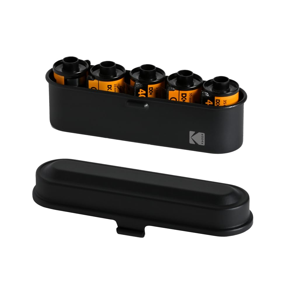 Kodak Estuche para 5 Rollos de películas de 35 mm – Compacto, Retro Caja de Acero para clasificar y Proteger Rollos de película (película no incluida)