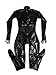Produktbild Schwarzer Latex-Catsuit, Gummi-Gummi-Trikot, 3D-Brust mit Zwei-Wege-Reißverschluss hinten durch den Schritt. Geeignet für Männer und Frauen