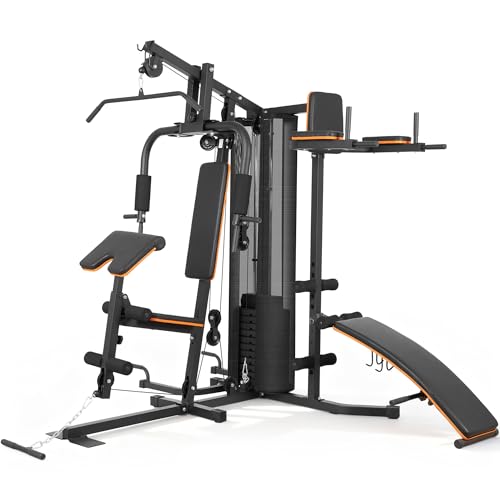 Home Gym, Home Gym Equipment with 118 LBS Weight Stack, Multifuctional Full Body Workout Station for Training Strength, All in One Workout Machine for Home Exercise