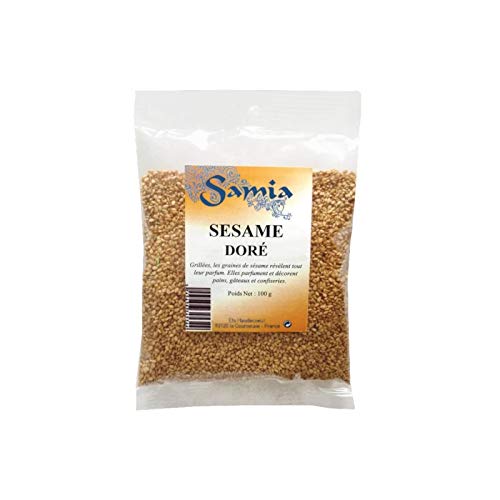 SAMIA - Graines de sésame dorées pour une cuisine orientale authentique - 100g - Lot De 4 - Vendu Par Lot