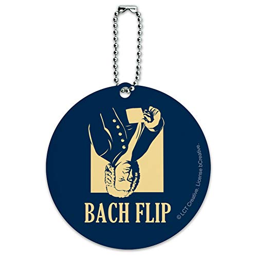 Bach Flip Back Johann Sebastian Classic Round Luggage ID Tag