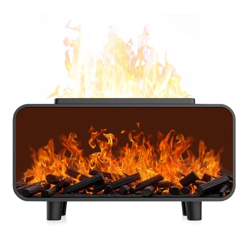 Difusor de Llama 3 en 1 y humidificador Aromaterapia de Aceite Esencial, difusor de Aire ultrasónico de Apagado automático Humidificador eléctrico de Niebla Fresca para dormit