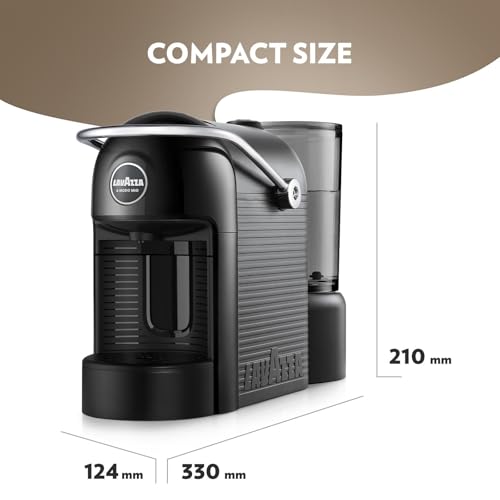 Image of Lavazza, A Modo Mio Jolie EVO, Coffee Capsule Machine, Made from 36% Recycled Plastic, Compatible with A Modo Mio Pods, with Removable Cup Rest, Automatic Shut-Off, 1250 W, 220-240 V, 50-60 Hz, Black