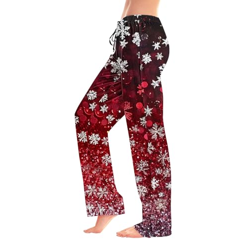 Pantalon long en lin pour femme style années 70 coupe droite légère