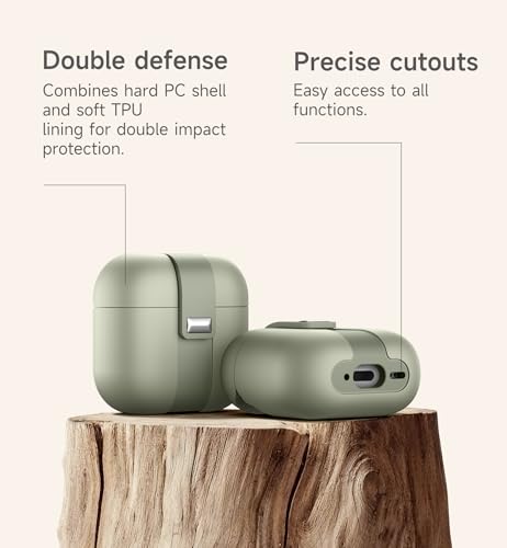 Image of SURITCH for AirPods 4 Case (2024), Magnetic Lock Bumper Cases Compatible with Airpods 4th Generation, Rugged Protective Cover with Stylish Hanging Lanyard Cases for Women Men, Green