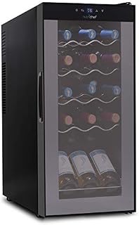 15 Bottle Wine Cooler Refrigerator - White & Red Wine Fridge Chiller Countertop