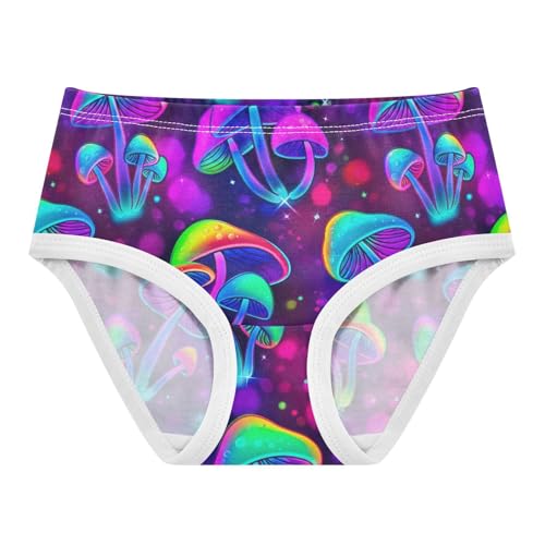 Joisal Toddlers Underwear Floral 2t Cotton Little Girl Panties Pattern Briefs Underpants Mushrooms Neon Colors Cartoon