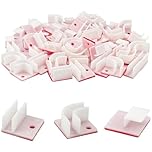 60pcs Self-adhesive LED Light Clip Strip Light Holder Card Line Buckle Hooks Fixing Seat Mounting Bracket Clips, 90/180 Degree Card Line Clamp, for Home Party Decoration Lights Hanger(3 Types)