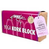 EMMAfit Kork Yoga Block Klassik I 227 x 120 x 65mm I hochwertiger Yogablock aus Kork für Yoga-Übungen I hygienisch & umweltfreundlich I nachhaltiger & langlebiger Yoga Korkblock für bewusstes Yoga
