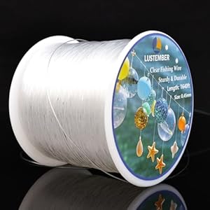 Alambre de pesca, línea de pesca transparente de 1640 pies, cuerda invisible fuerte para decoraciones colgantes, globos, manualidades, fabricación de joyas, cuentas, pulseras y collares