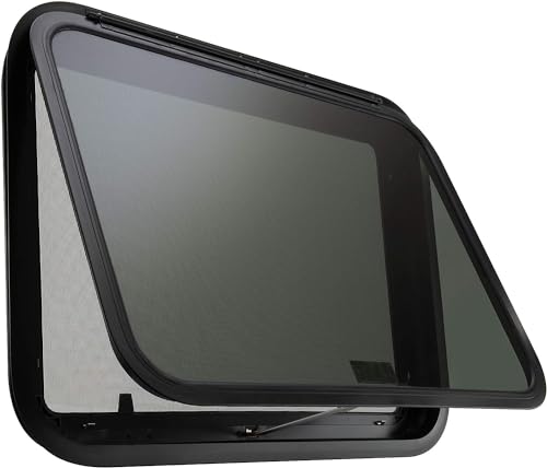 Pxolerig RV Exit Window 30 W x 22 H Ultra Thick Tempered Glass Camper Emergency Window with Trim Kit for 1-3/4 Wall Thickness Easy Installation Safe Exit and Weather-Resistant