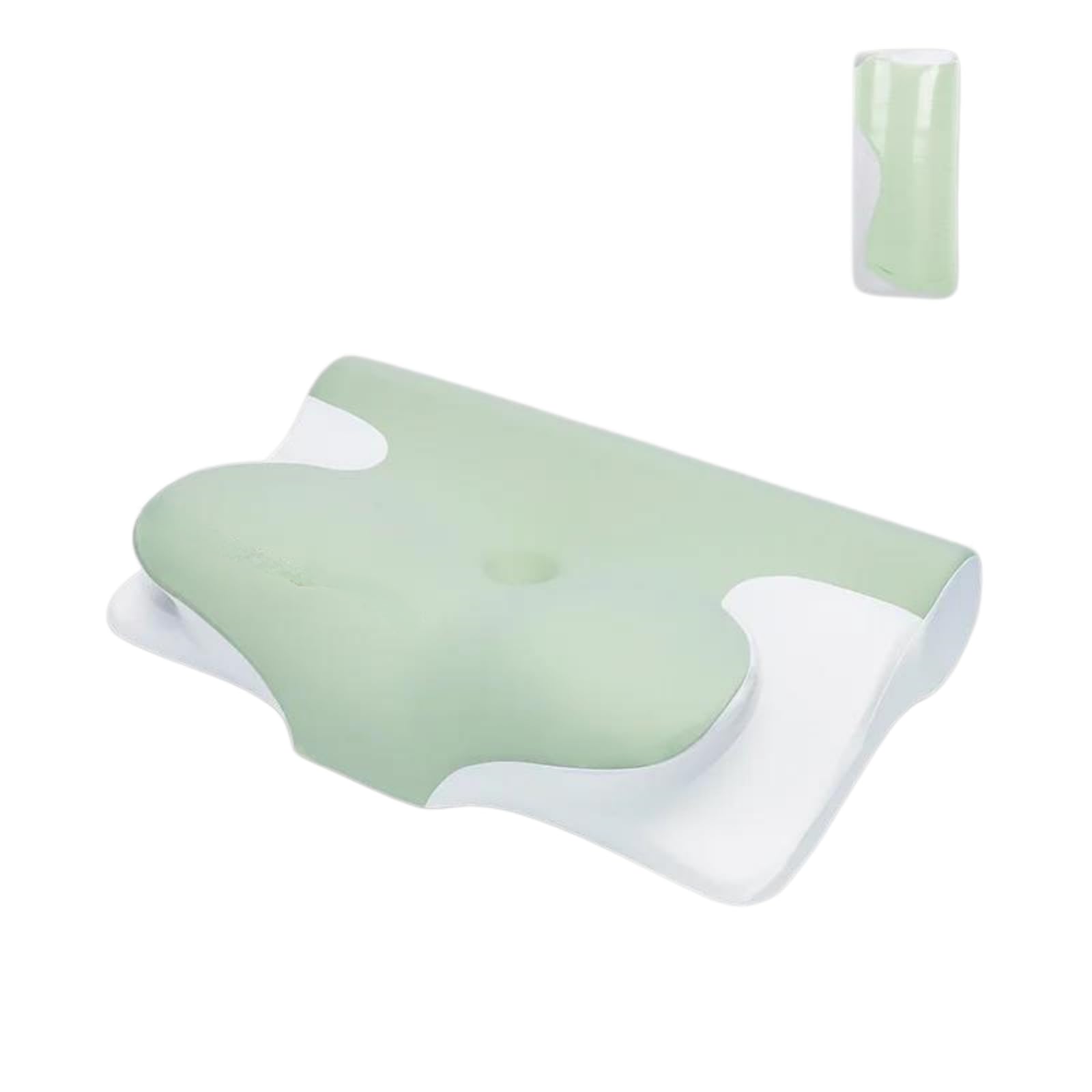 BFJNFPBEU Ergonomic Cervical Pillow, Memory Foam Contour Pillow, Orthopedic Support Pillow Roll Packed for Easy Shipping,Green