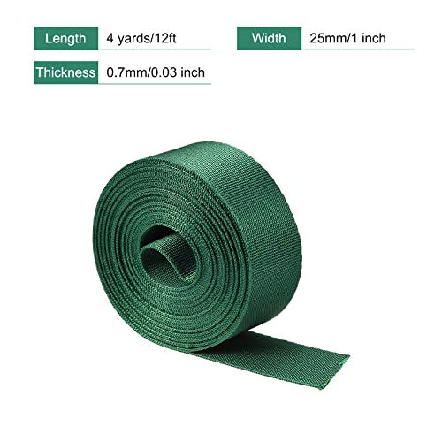 Image of MECCANIXITY Flat Nylon Webbing Strap 1 Inch 4 Yards Green for Backpack, Cargo Strap, Luggage-rack