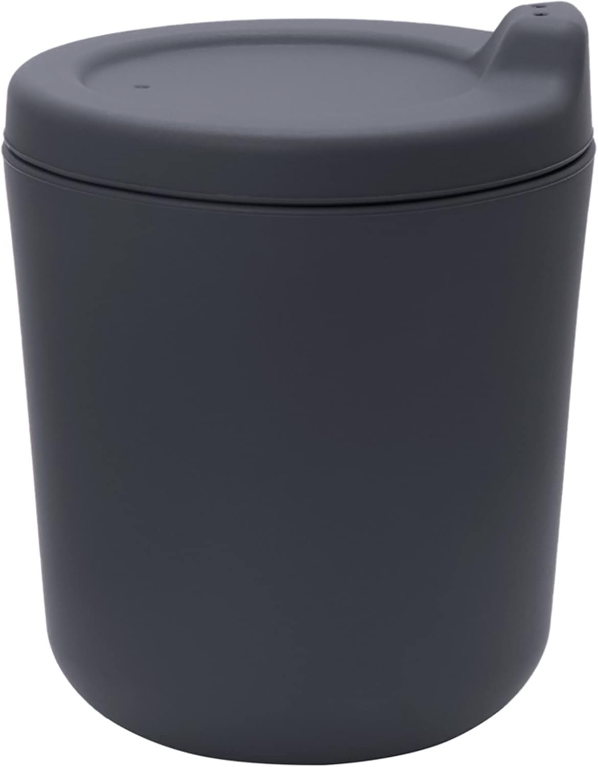 INLIMA Drinking Glasses Silicone Material Drinking Cups Sucking Cups Leak Proof Soft Silicone Birthday Gifts (Color : 03 dark grey)