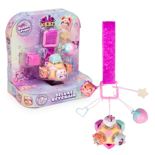 Clickeez Deluxe Keychain - Series 3 (Bubble Pops) | Includes 7 Clickable Keyboard Collectibles and Fidget Cube! | 70 Characters To Find Cute Themes & Rare Surprises | Ages 6+