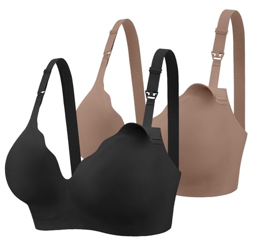 Ekouaer Nursing Bra Wavy Breastfeeding Bras for Women Seamless Maternity Support Wireless Pregnancy Sleep Bralette