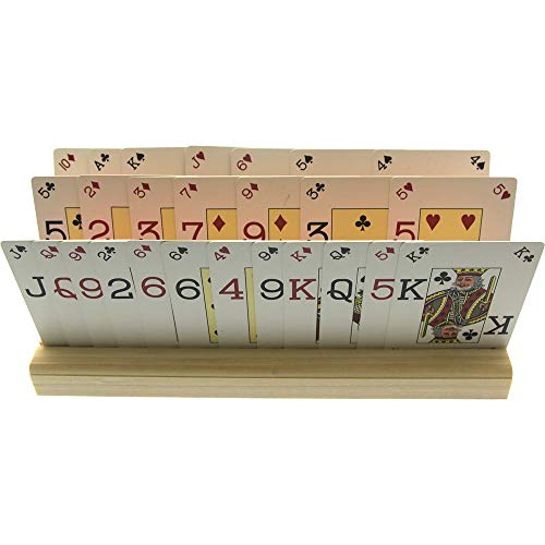 Brimtoy 4 Soportes Grandes de Madera para Cartas (50 cm) con Tarjetas de Juego.