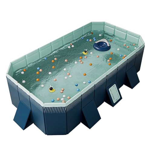 Piscina fuori terra pieghevole con 2 scarichi per facile installazione - Uso esterno non gonfiabile per adulti, bambini e animali domestici