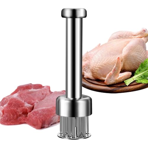 Generisch Batticarne ago | Strumento Manuale per Bistecca – Batticarne Manuale con 21 Aghi | per Carne di Maiale, Manzo, Bistecca, e pollame