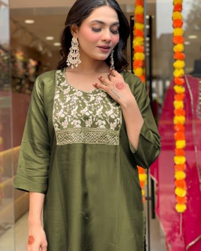 Image of SHIENZY Cotton Blend Kurta Set for Women