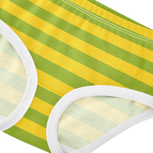 Yellow Grass Green Stripe Toddler Girls's Underwear 2T4