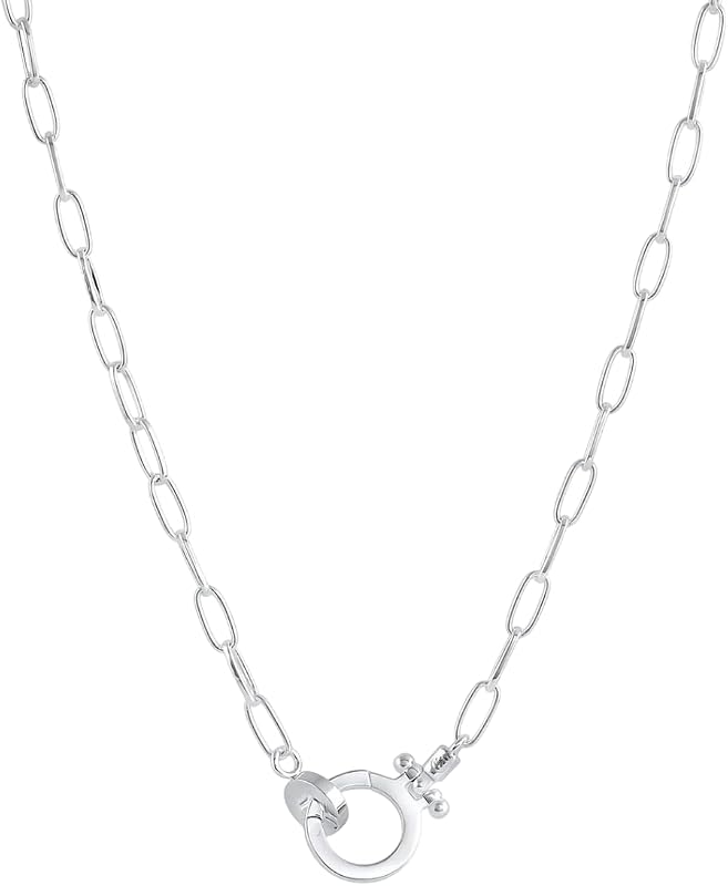 Mini collar Parker de 17 pulgadas - Chapado en oro de 18k - Cierre de bisagra ajustable - Embalaje de regalo ideal - Pila diaria, capas con otras joyas - Duradero