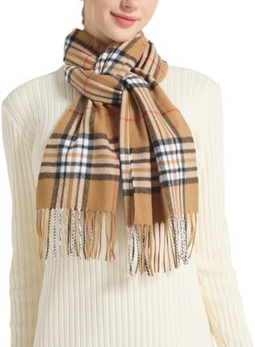 Winter Fashion Plaid Scarf for Women Men - Classic Warm Cashmere Feel Tartan Scarf Chunky Scarves
