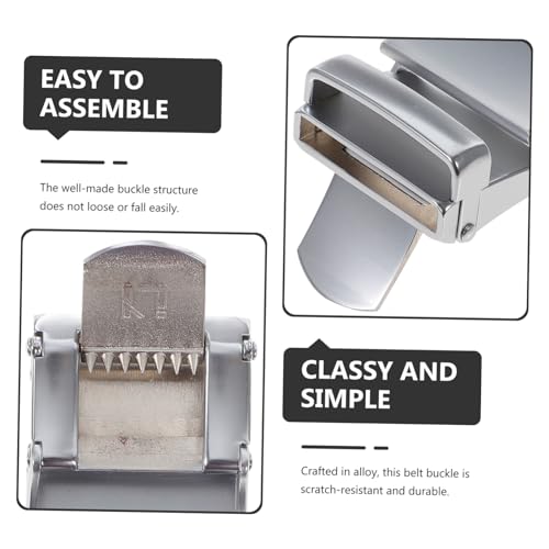GALPADA Men's Automatic Alloy Belt Buckle Durable Easy-adjust for Business Professionals Fits Various Strap Colors Silver2