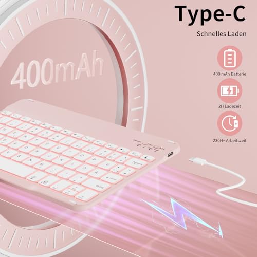 GKABXY Hülle mit Tastatur für iPad A16 11/10 Generation 2025/2022, 11/10.9" – Ansicht 6