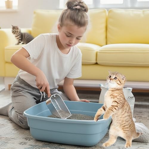 miaomiao Katzenklo Schaufel, Katzenstreuschaufel aus Metall, Katzenstreu Schaufel mit Handlichem Griff, Lochabstand 7mm, Katzenschaufel Für Katzenklo, Litter Box Scoop, Cat Litter Scoop