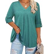 Siddhe Plus Size Tops for Women 3/4 Sleeve, Womens Plus Size Fall