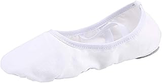missfiona Women Canvas Ballet Slippers Dance Shoes Adult Practice Yoga Flat Belly Shoes
