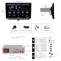 Alondy Autoradio 1Din mit drehbar Bildschirm(10.1"), Kompatibel mit [Wireless] Apple CarPlay/Android Auto Bluetooth USB Typ-C Rückfahrkamera AM/FM/RDS Radio – Ansicht 8