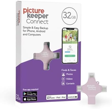 Picture Keeper Connect for iPhone, Android, USB-C, PC & Mac - 32G...