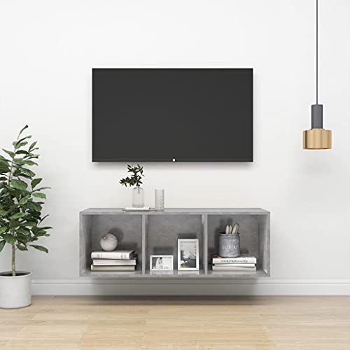 MNISDFL Mueble Salon Mueble TV Aparadores Salon Armario cocinaMueble TV Pared Madera contrachapada hormigón 37x37x107 cm