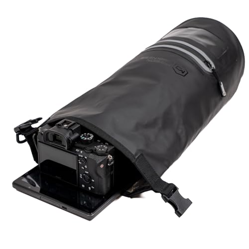 Mission Darkness Dry Shield Faraday Tote 7L Capacidad // Bolsa seca impermeable para seguridad y transporte de dispositivos electrónicos con bloqueo de señales, anti-seguimiento, escudo EMP, privacidad de datos, para teléfonos, tablets y radios miniatura 7