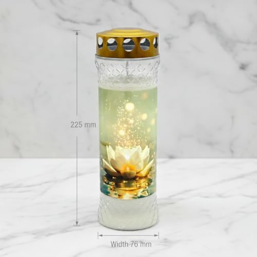 Horeca Candles - Grabkerzen mit Deckel - 7 Tage Brenndauer - Wetterfeste Gedenklichter - Friedhofskerzen & Trauerkerzen für draußen - Set mit 12 Laterne für Friedhof & Allerheiligen