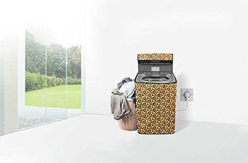 Image of Stylista Washing Machine Cover Compatible for Samsung 7.0 Kg Fully-Automatic Top Loading WA70N4420BS /TL Packed Pattern Light Yellow