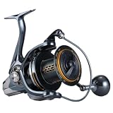ACCURETTA Fishing Spinning Reel, 10000/12000 Saltwater Spinning Reel, 45LBS Max Drag, CNC Aluminum Screw-in Handle & Spool, Oscillating Guide Rod System, Surf Fishing Reel for Beach & Boat Fishing