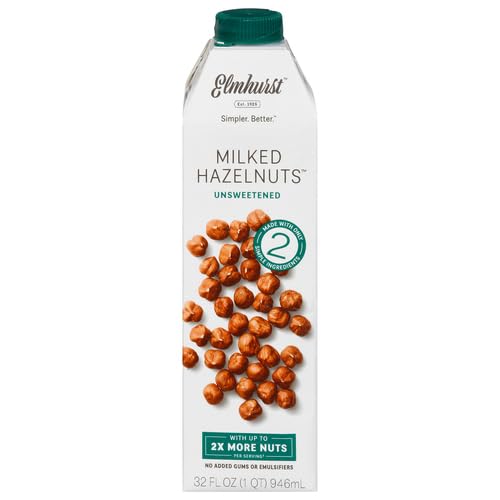 ELMHURST Unsweetened Hazelnut Milk, 32 FZ - Thumbnail 4