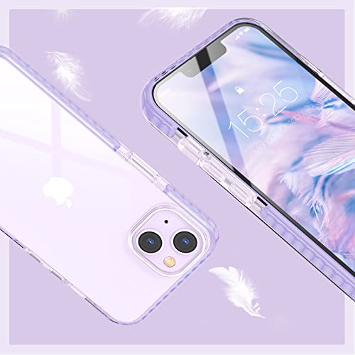 MATEPROX Compatible with iPhone 14 case Clear Thin Slim Crystal Transparent Cover Shockproof Bumper Case for iPhone 14 6.1" 2022(Purple) - image 5