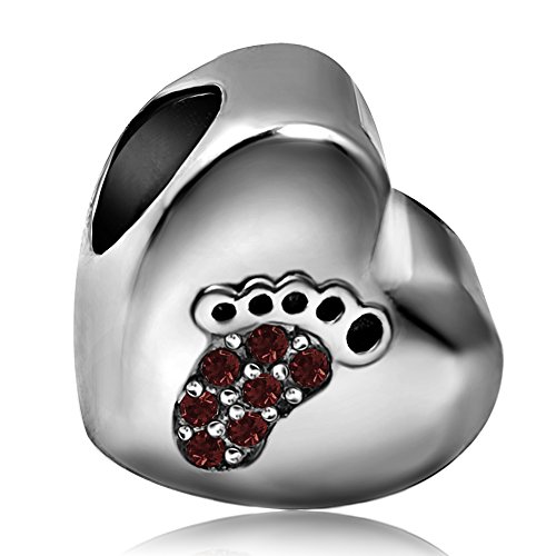 Image of JMQJewelry Feet Jan-December Womens Charms Fits Pandora Charms Bracelets