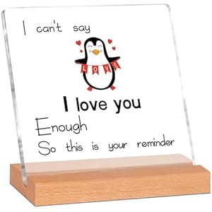 Valentines Day Gifts for Him Her Wife Wedding Anniversary Acrylic Plaque for Men Women Romantic l Love You Gift for Mom Birthday Present for Husband Couple Boyfriend Girlfriend